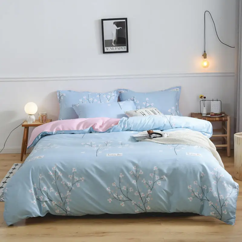 

Thickened bedding set twin king queen size bedding set soft comfortable pure color AB surface luxury bedding set king size