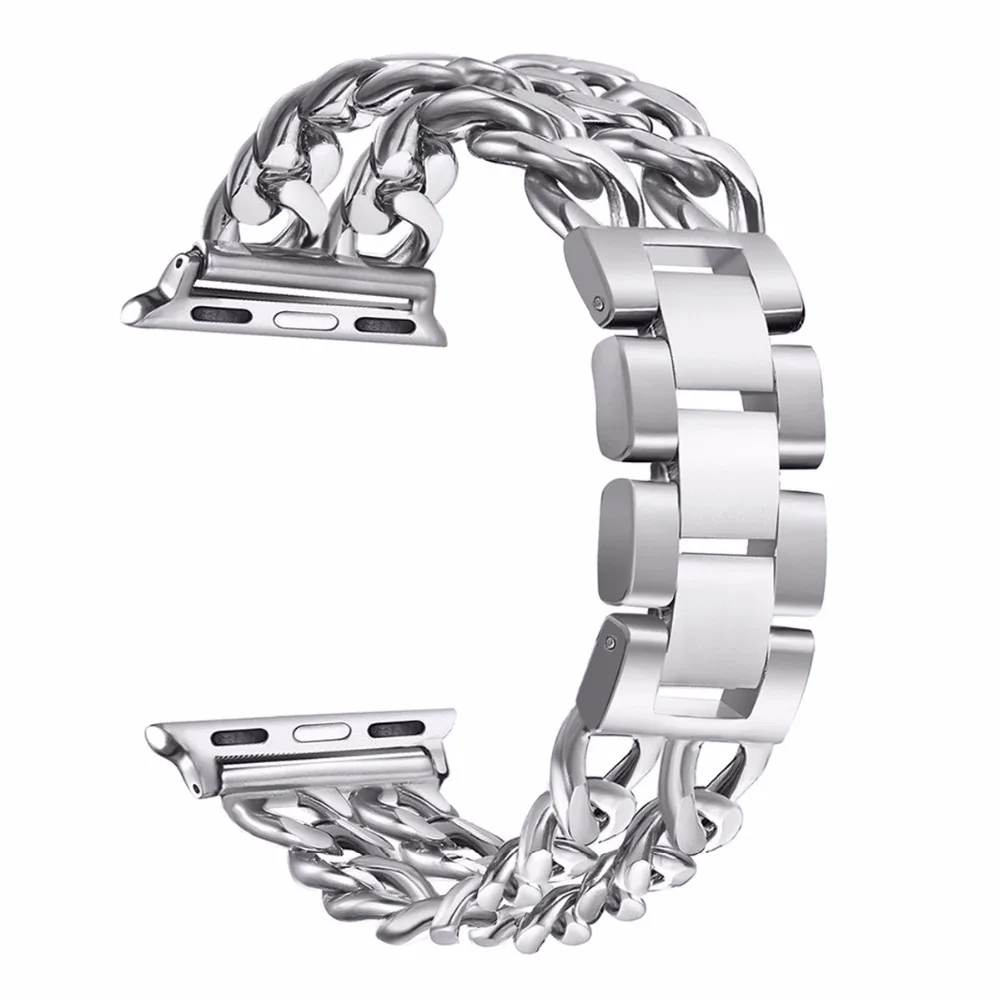 Ремешок из нержавеющей стали для Apple Watch Series 5, 4, 3, 2, ремешок 38 мм, 42 мм, 40 мм, 44 мм, металлический ремешок для iWatch 5, 4, 3, 2
