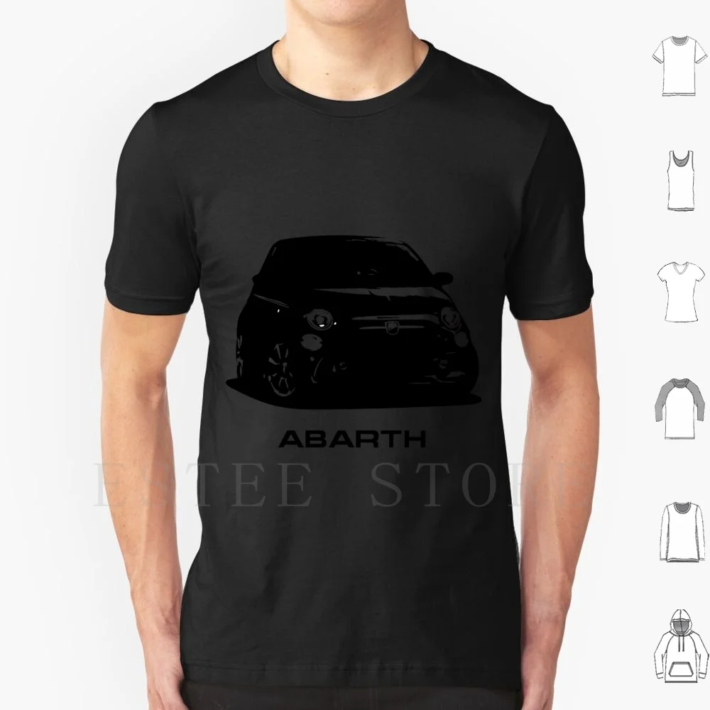 Abarth 500 Black T Shirt Cotton Men Stampa Fai Da Te Abarth Fiat 500 595 695 Racing Car Race Car Automotive