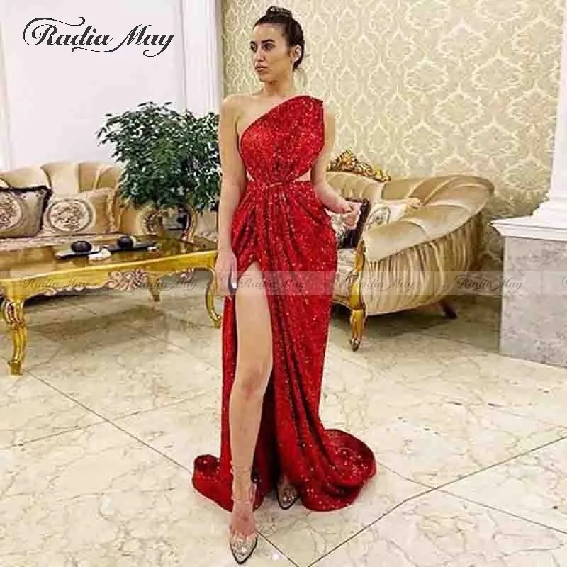 red glitter party dress