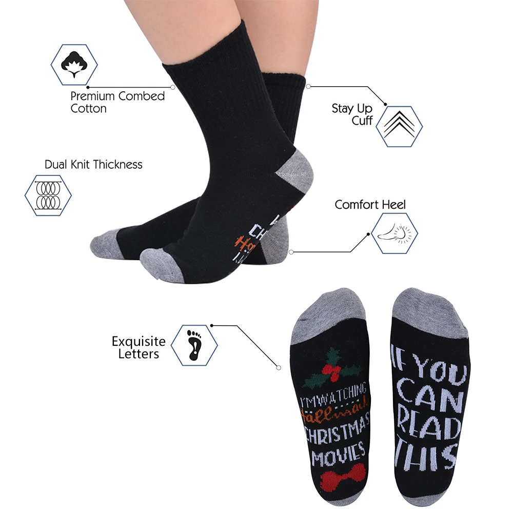 Жаккардовые носки без пятки унисекс с буквенным принтом; Chaussettes Calcetines Homme; Новинка года; модные повседневные Мягкие забавные рождественские носки для женщин