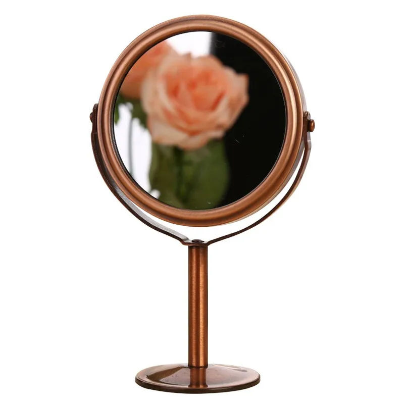 BlueZOO Новое бронзовое двухстороннее Парикмахерское зеркало, настольное зеркало для макияжа, 1:2, увеличительное функциональное стекло, косметическое зеркало - Цвет: NO3