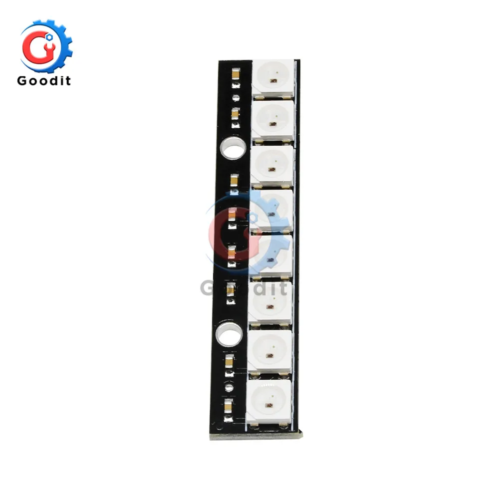 5Pcs/Lot LED PCB Board WS2812 RGB 5050 8 Bits 1x8 Pixel Panel Matrix Screen WS2812 IC Led Module 800Kbps