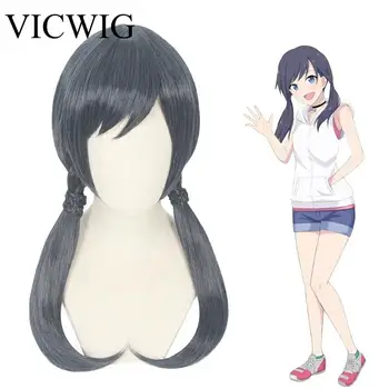 

VICWIG Anime Cosplay Wig For Women 20 inch Long Natural Black Synthetic Hair