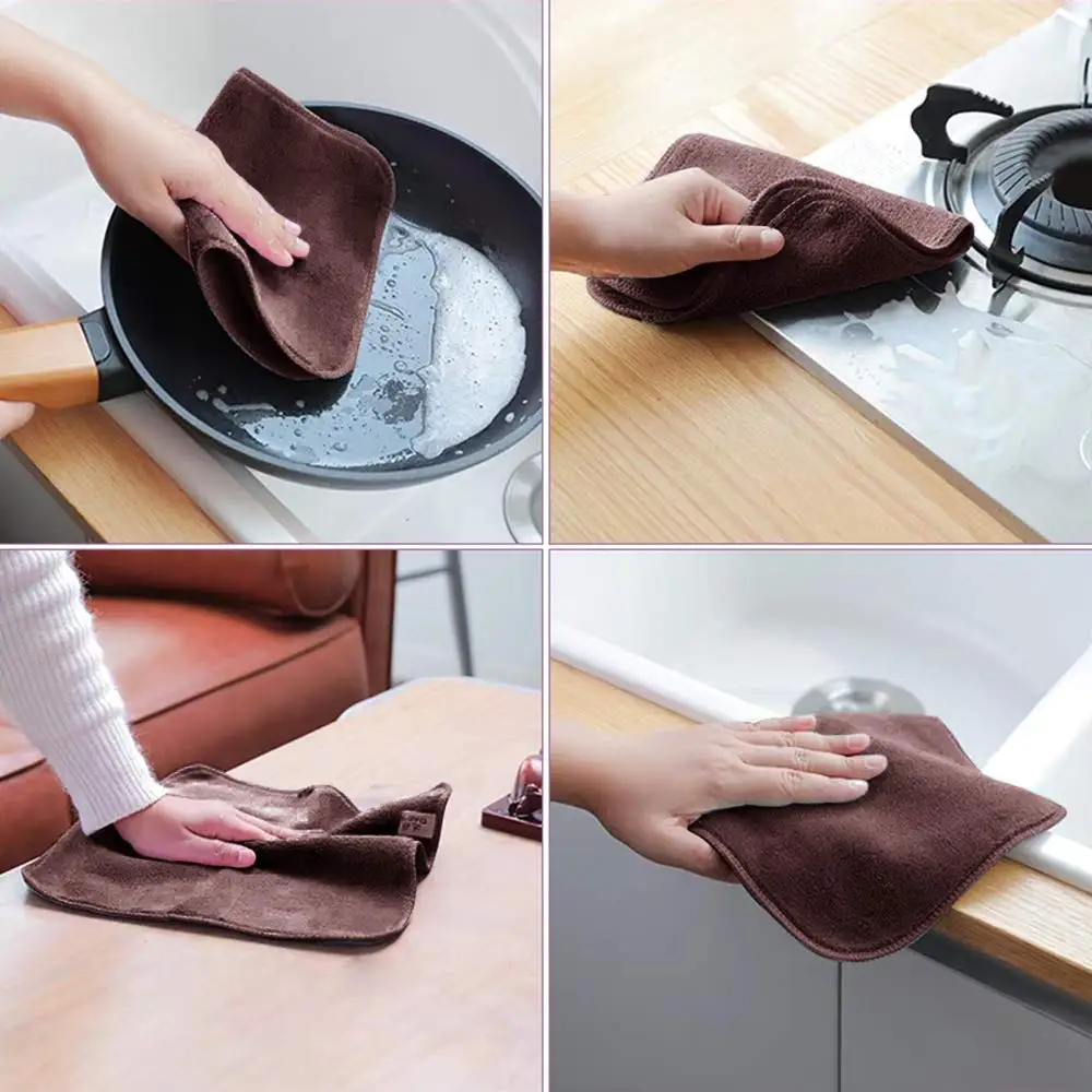 Sinland салфетки из микрофибры для чистки стекла домашние кухонные тряпки универсальные мочалки без полосок без ворса 9 упаковка 12inX12in серый