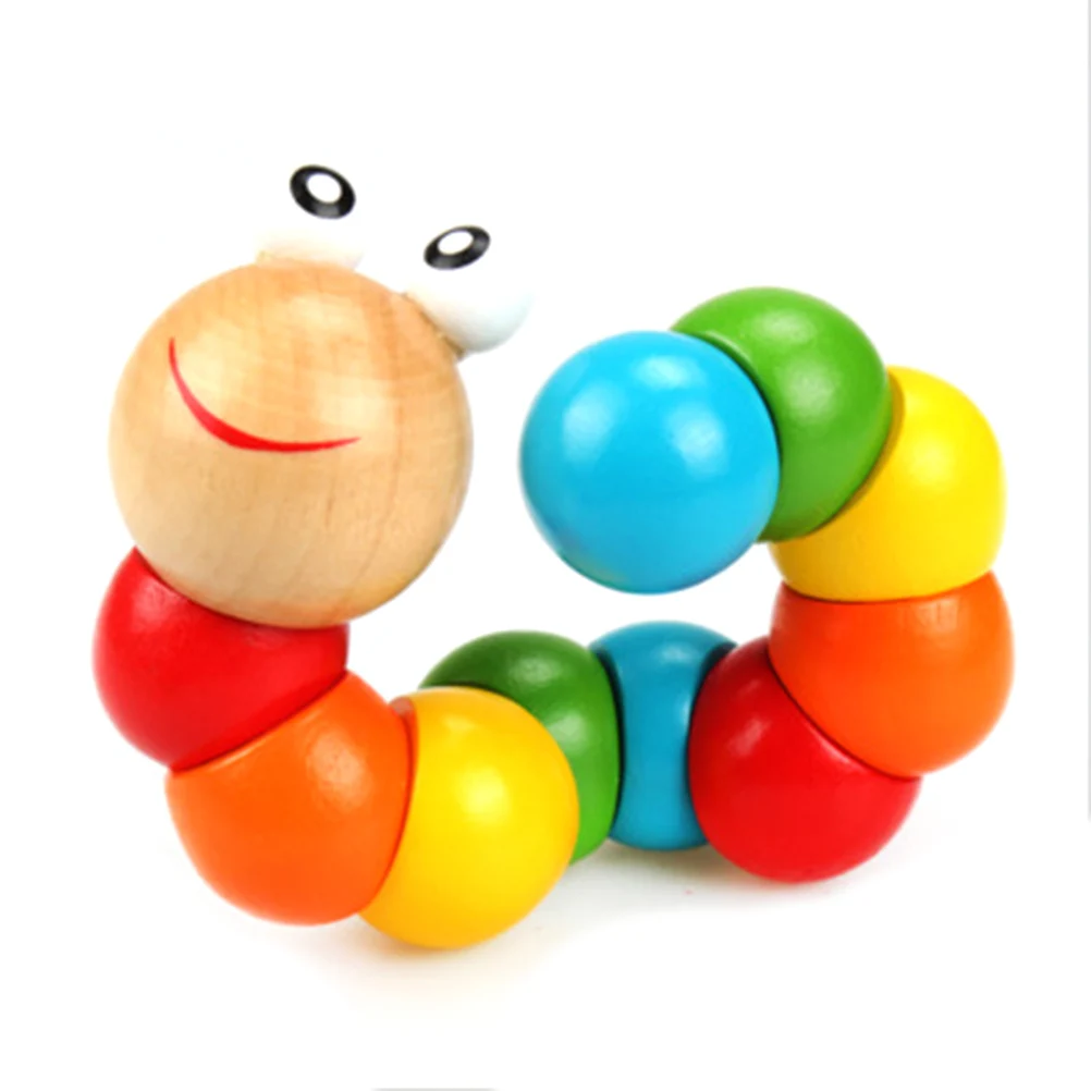 Деревянный червь Пазлы игрушка скручивание Гибкие Животные головоломки милые развивающие игрушки пальчики игры для детей Монтессори подарок