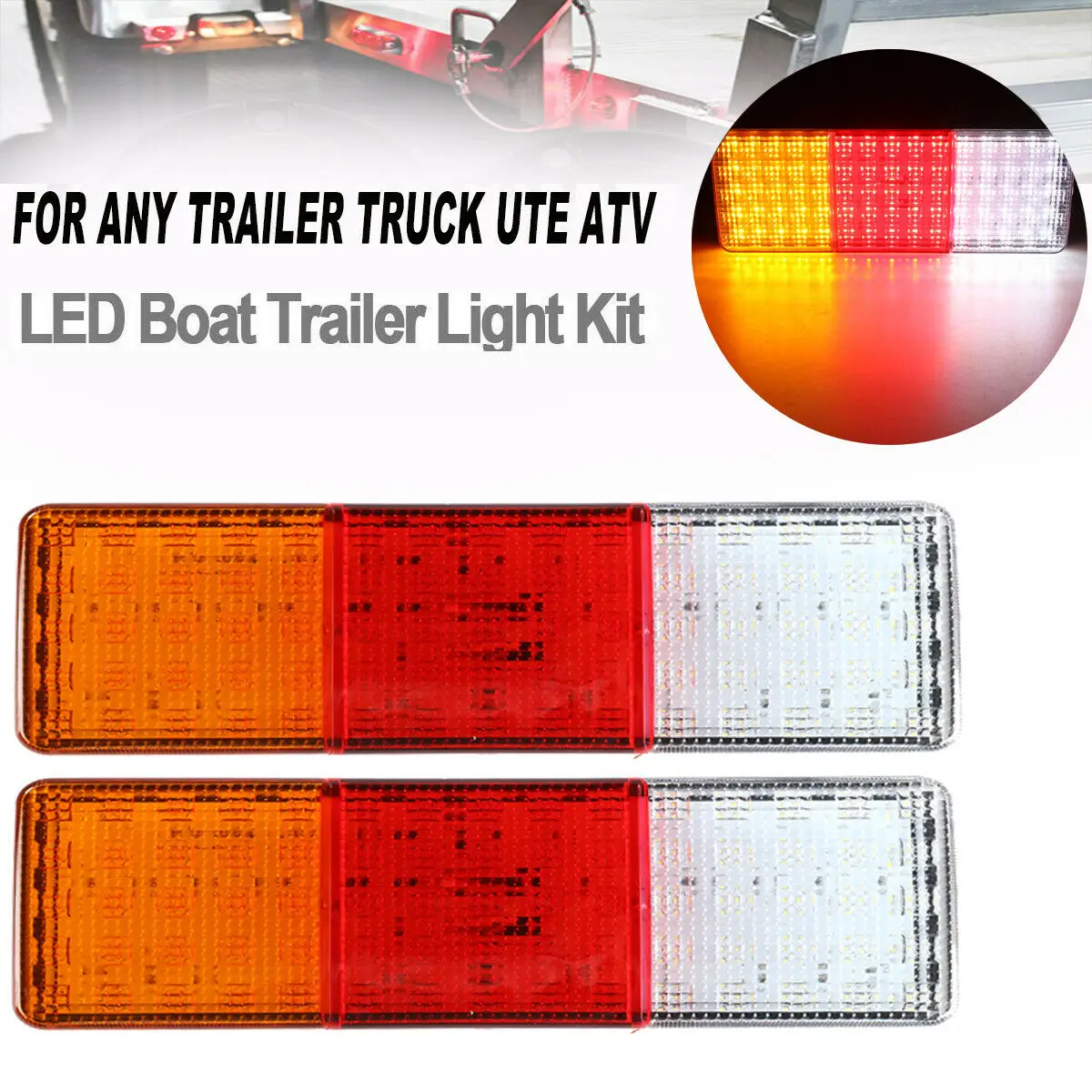 

2pcs 75 LED Tail Light 24V Auto Truck Trailer Camper Van Rear Brake Stop Reverse Indicator Lights Turn Signal Lamp Waterproof