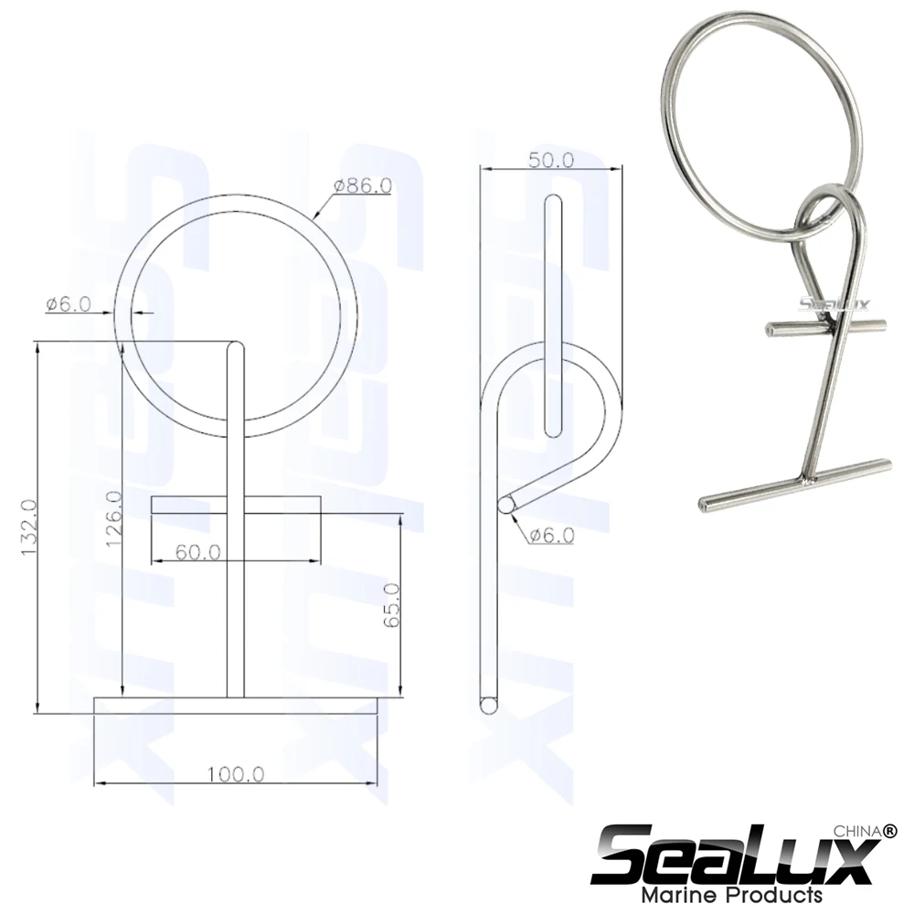 Sealux Морской Класс из Нержавеющей Стали Портативная док-станция кольцо Cleat лодка аксессуар для рыболовная яхта парус