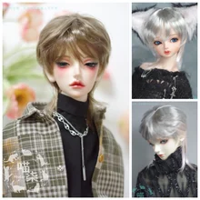 BJD perruques en soie de lait doux en soie bicolore cheveux courts perruques 1/3 1/4 1/6 BJD SD MSD YOSD poupée perruques poupée accessoires
