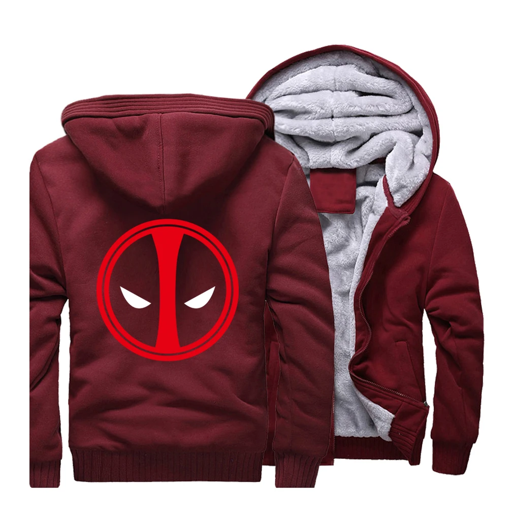 Толстовка с логотипом Dead Pool, костюм Дэдпула, Мужская толстовка, зимняя флисовая Толстая спортивная одежда с капюшоном, пальто, забавные куртки