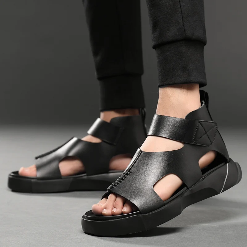 Hot Sale Men's Sandles Leather Sandals Summer Open Toe Sport Sandal Shoes SZ 