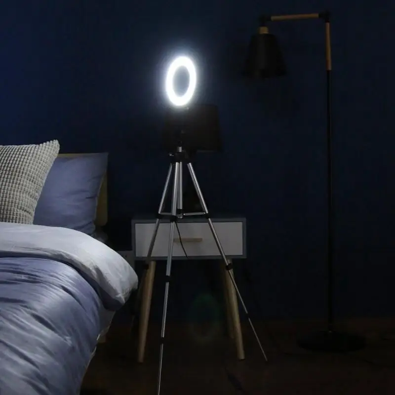 6 inch 16Cm Photography Dimmable Led Selfie Ring Light Video Live 5500K Photo Studio Light With Phone Holder Usb Plug