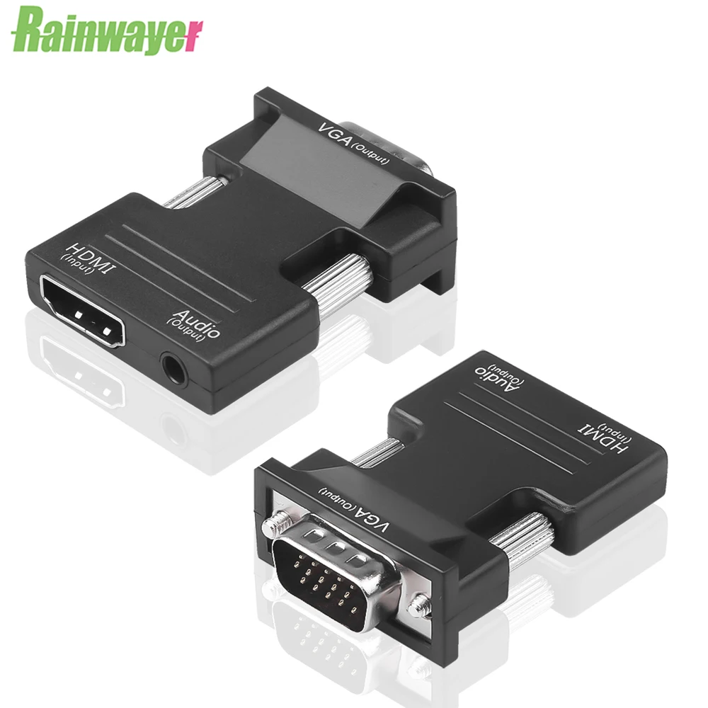 HDMI-совместимый с VGA кабель мама HDMI к конвертер цифровой аудио видео 1080P Переходник