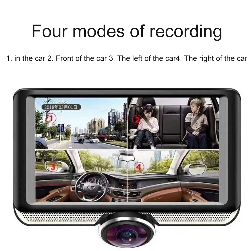 4,5 дюймов ips 360 градусов вращающийся двойной объектив камеры автомобиля вождения видео рекордер carros Автомобильная маска