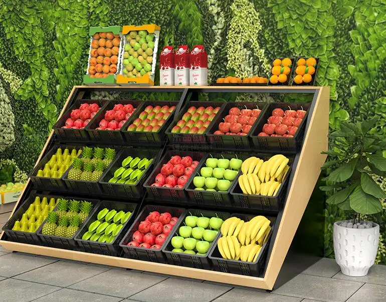 Fruit and vegetable display rack fresh supermarket convenience store fruit and vegetable shelf fruit store gangmu Zhongdao