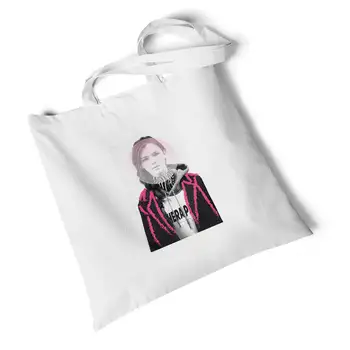 

Fashion Character Printed White Canvas Bag Storage Foldable Large Travel Bag Reusable Original Handbag Shoulder Bag