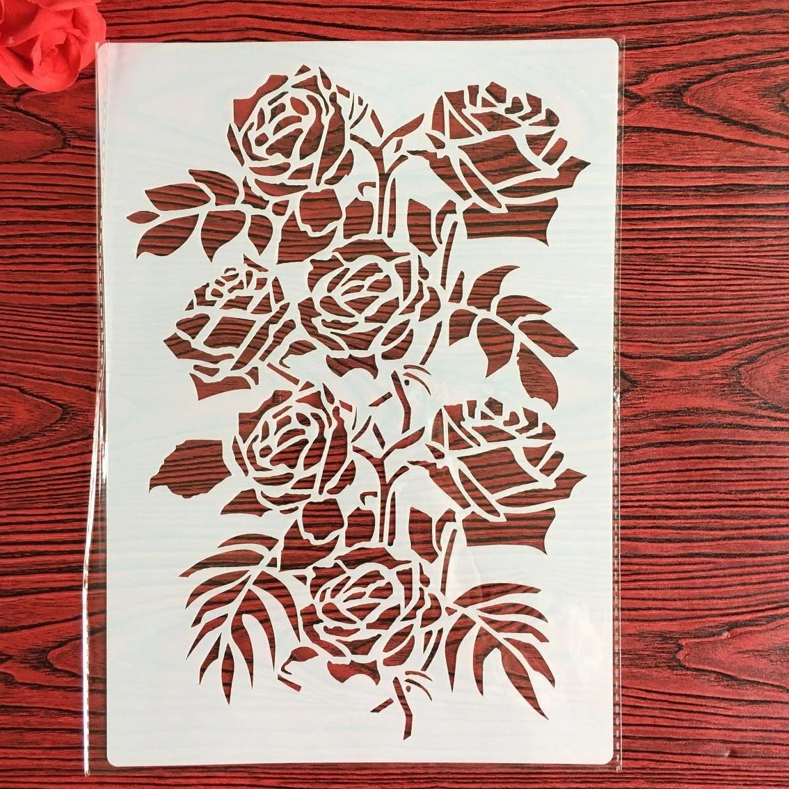 

A4 29 * 21cm rose DIY Stencils Wall Painting Scrapbook Coloring Embossing Album Decorative Paper Card Template,wall