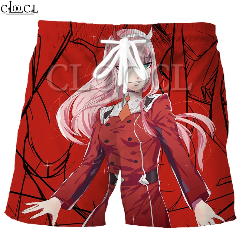 Модные мужские шорты CLOOCL с 3D принтом Darling In The Franxx Zero Two летние пляжные