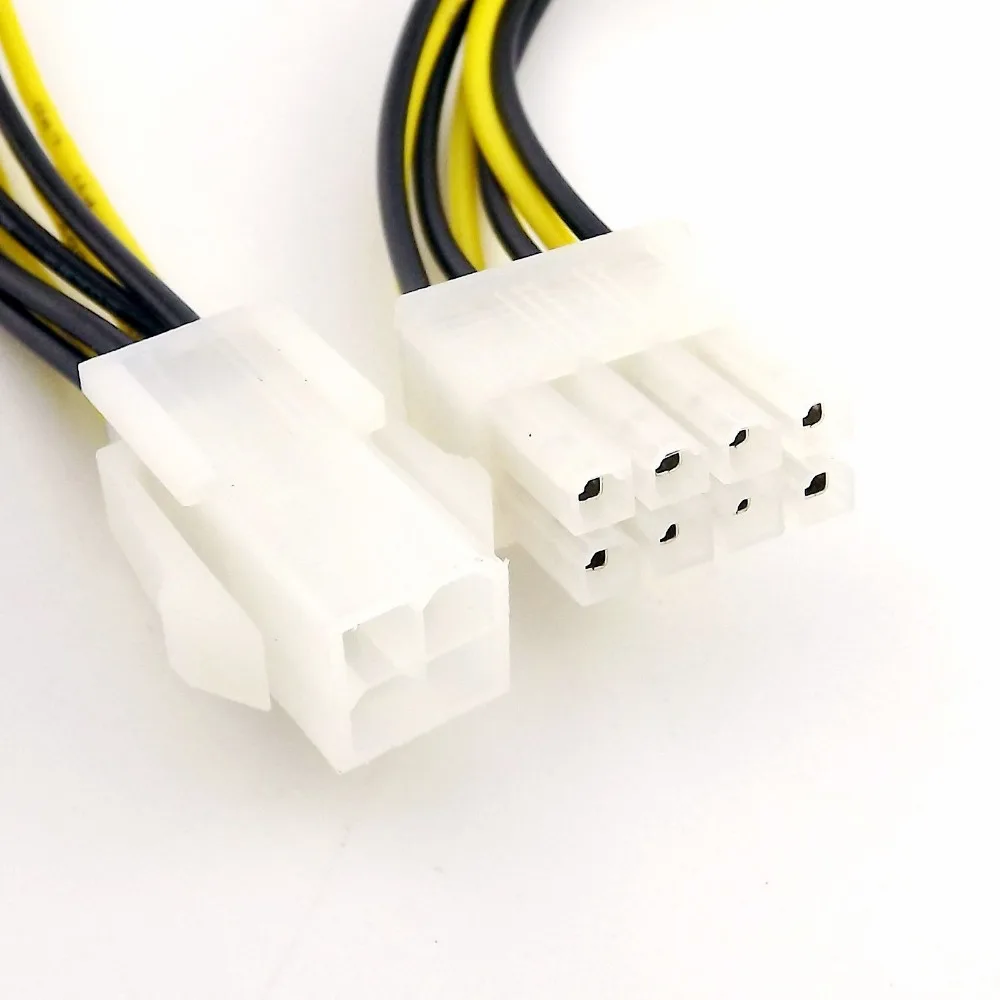 

LWT44-45 NEW 5 x 7inch ATX 12V CPU Power Supply 4 Pin Male to 8 Pin Female Adapter Connector Cable PC Computer