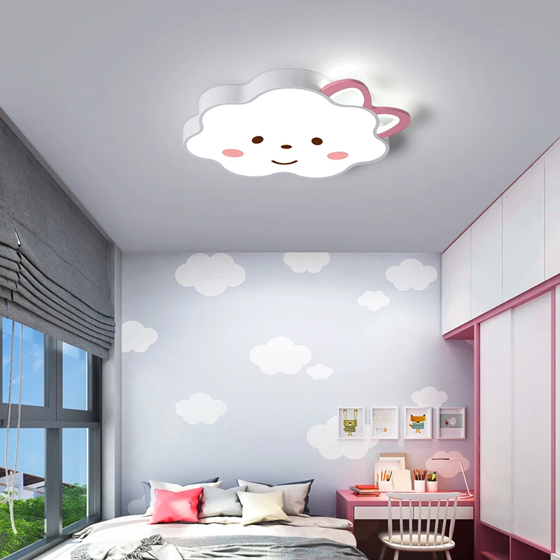 Ceiling Lights for living room Bedroom lamparas de techo colgante moderna Cartoon Cute pink white led ceiling lamp for baby girl