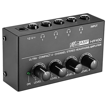 

HOT Ha400 Ultra-Compact 4 Channels Mini o Stereo Headphone Amplifier with Power Adapter