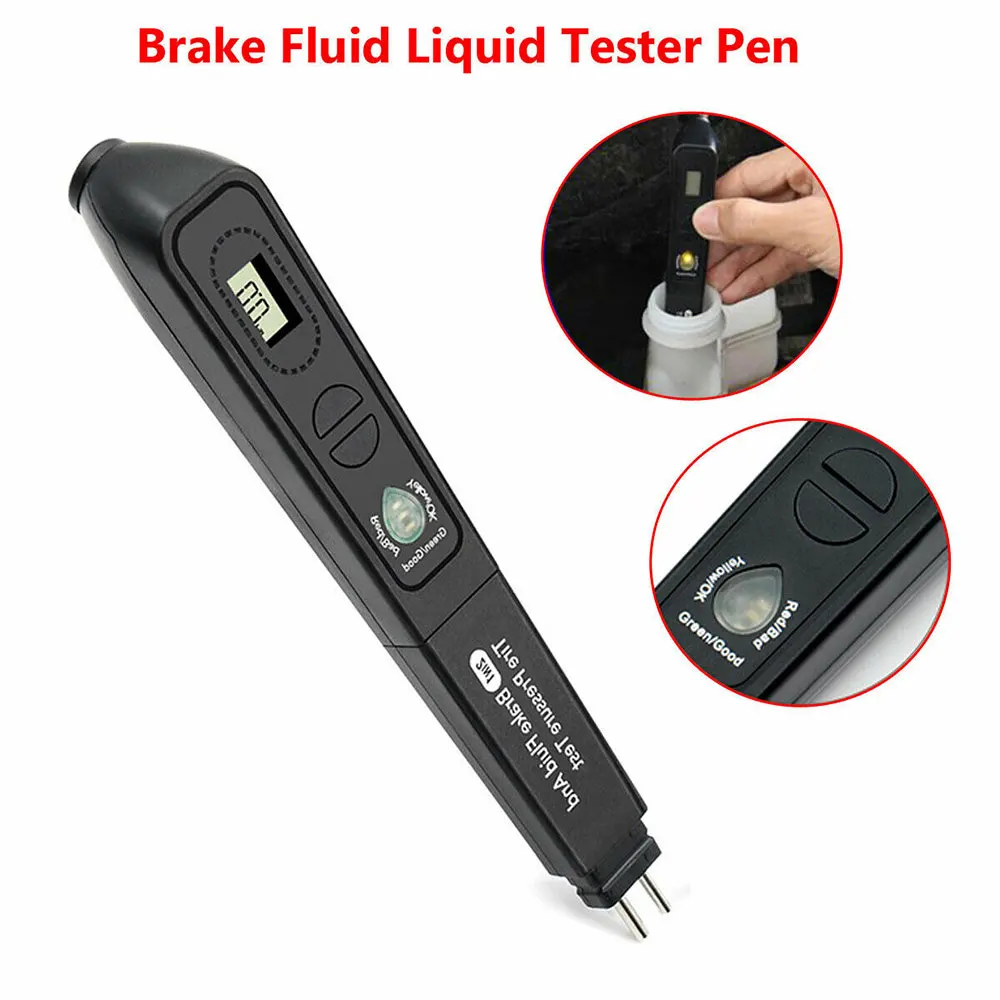 

Vehemo Tire Pressure Tester Brake Fluid Tester Detection Pen Auto Brake Fluid Detector Testing Tool Brake Fluid Test Pen