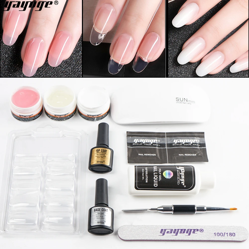 

Yayoge uv poly gel builder set nail polish art sale a kit of gel varnish quick building LED gel for nails extensions polygel