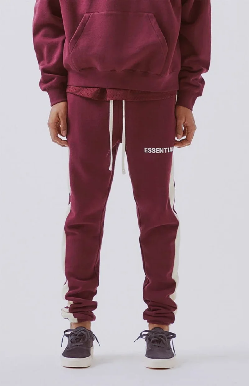 QoolXCWear Beiber, модный дизайн, хит, цветные штаны для бега, Мужская брендовая одежда, весна-осень, спортивные штаны, качественные Хлопковые Штаны, 9605 - Цвет: dark red
