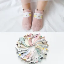 5 пар/лот, летние сетчатые носки для новорожденных, милые носки с героями мультфильмов для девочек, тонкие мягкие хлопковые носки для маленьких мальчиков