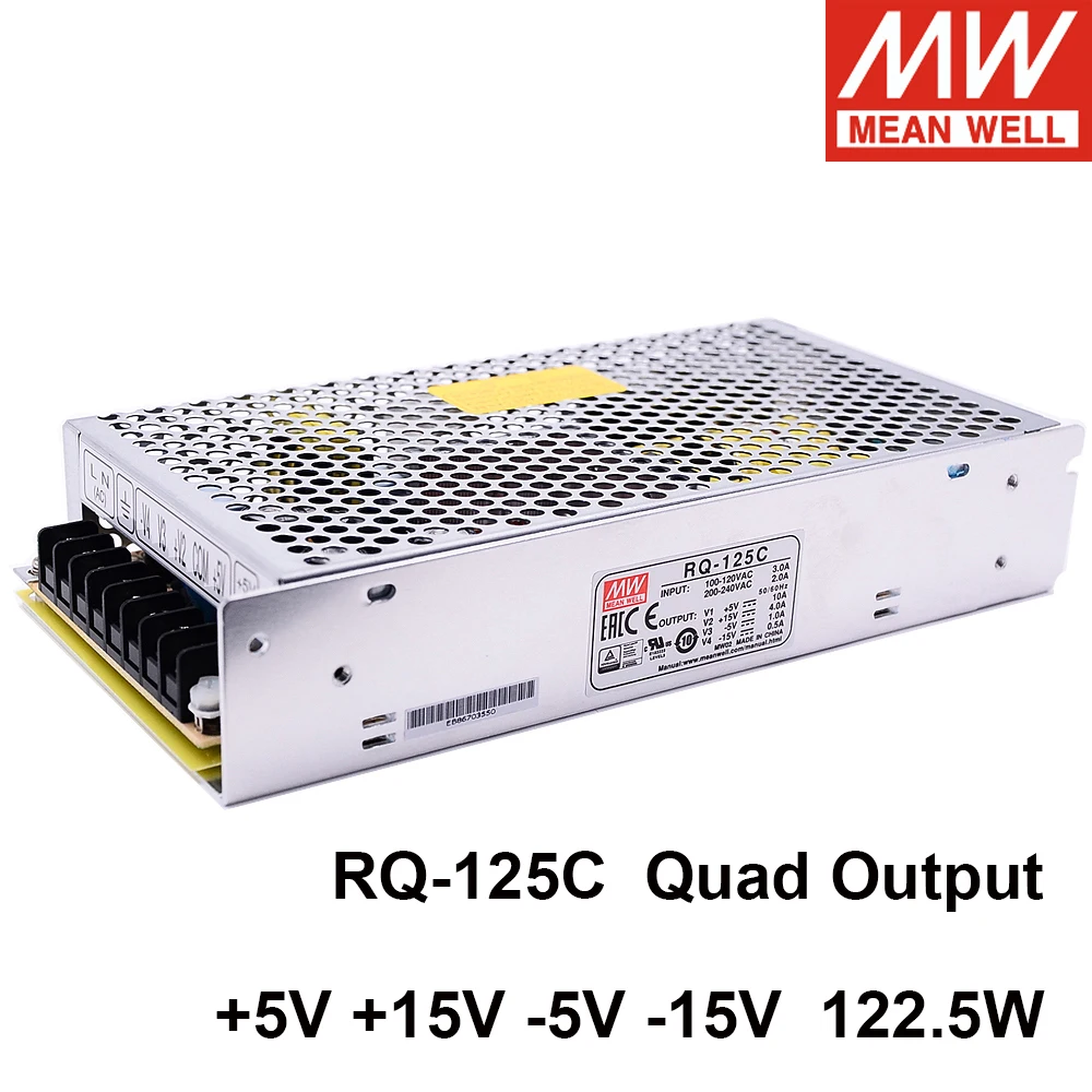 Оригинальный импульсный источник питания Mean Well RQ-125C 122 5 Вт В 15 в-5 в-15 в 10 А 4 а 1 Meanwell
