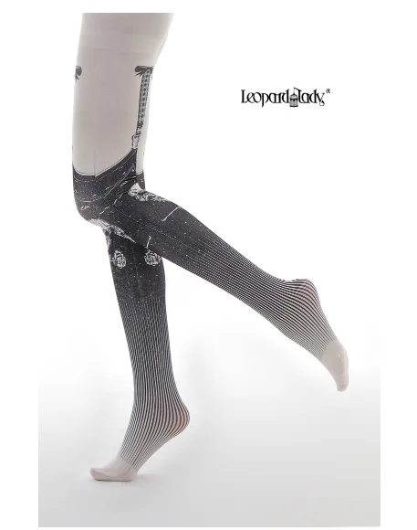 New Arrival! Personality Girl Skull Sling Print Pantyhose Cool Pattern Heart Pattern High Street Pantyhose