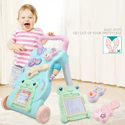 Высокое качество детские ходунки игрушки Многофункциональная игрушка-тележка для ребенка сидячая на подставке ABS музыкальные ходунки с
