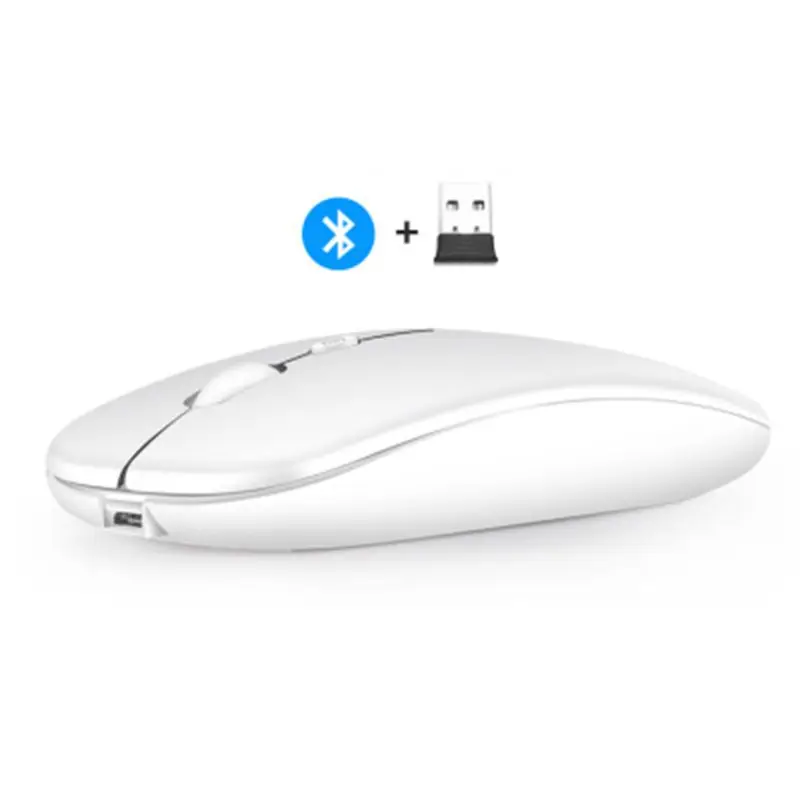 

2.4GHz Bluetooth Mouse USB Rechargeable Wireless Thin Silent Mice for Laptop PC