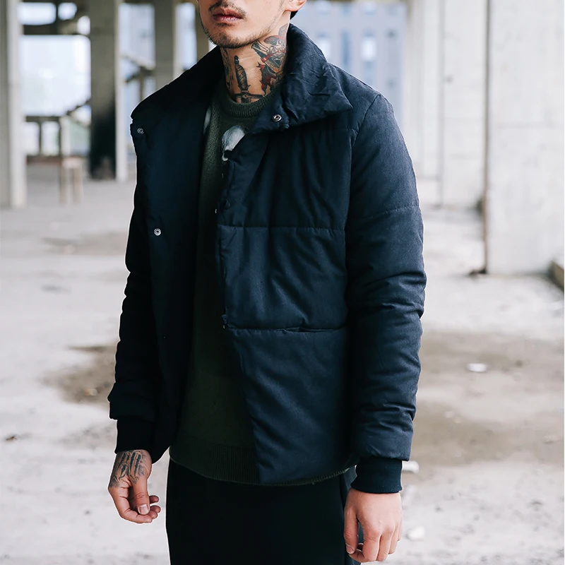 Однотонные толстые куртки, пальто для мужчин, манто Homme Hiver, зимние парки, куртка для мужчин, модная мужская парка с отложным воротником, мужская куртка s