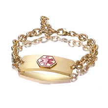 Женский и мужской браслет из нержавеющей стали с бесплатной гравировкой, медицинский браслет, регулируемый браслет, ювелирные изделия для экстренной помощи