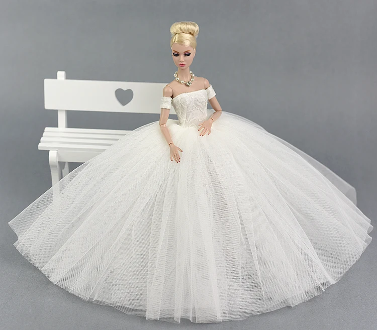 Свадебное платье для куклы Барби 1/6 BJD вечернее платье для вечеринки пузырь юбка одежда наряд аксессуары vestiti белый черный