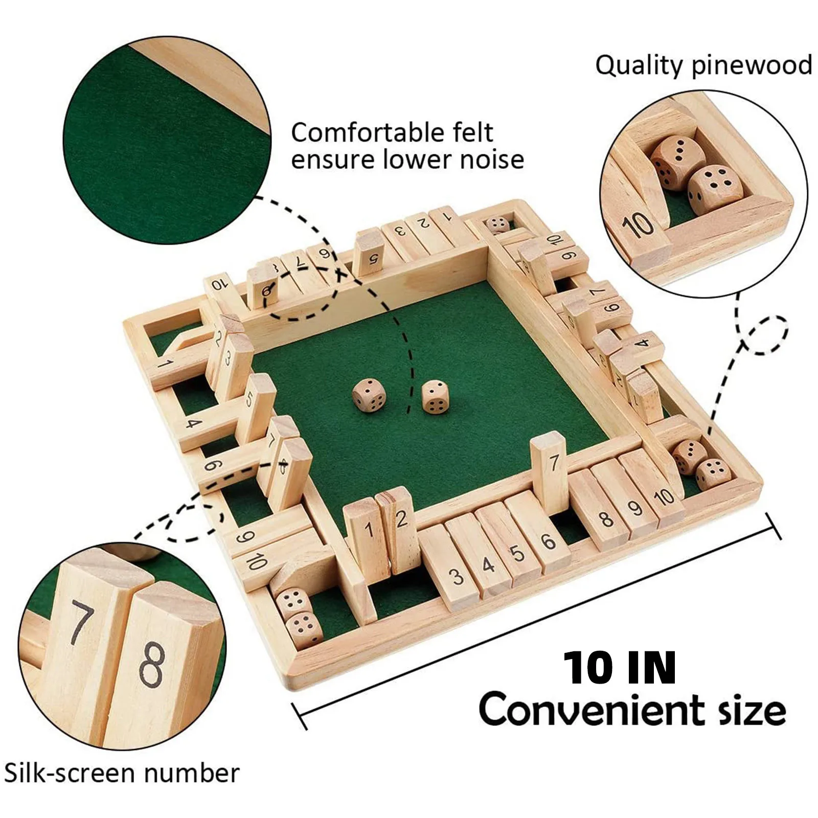

Child Board Game Family Wooden Drinking Gift Educational Toy Flap Kids Entertainment Number Dice Funny Traditional Shut The Box