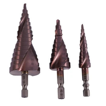 

GTBL M35 HSS Co Step Drill Bit Cobalt Cone Drill Bits 3-12/4-22/4-32mm Wood Stainless Steel Metal Hole Saw Tool Set Hex