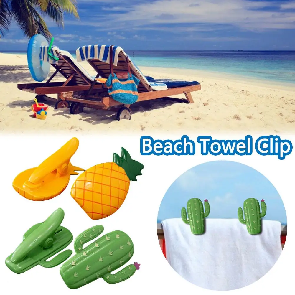 

Plastic Large Beach Towels Clips For Sunbeds Sun Lounger Pineapple Cactus Decorative Clothes Pegs Pins Drying Racks Travel Clip