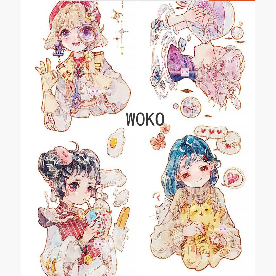 WOKO 43 мм мультяшная наклейка с персонажами Kawaii Girl ретро Deco PET васи лента DIY Bullet Journal Скрапбукинг маскирующая лента Escolar