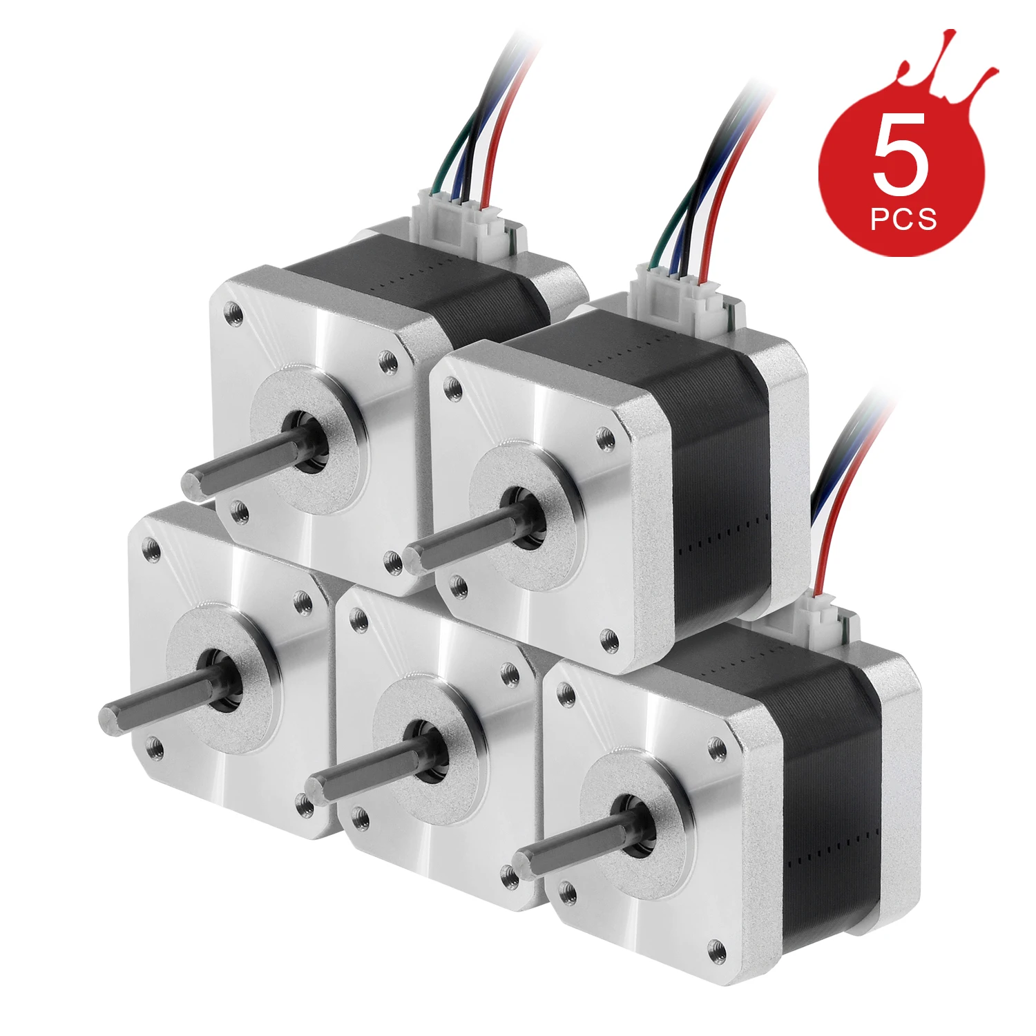 Usongshine 5PCS 17HS4401 Nema17 Stepper Motor 4-lead 42 Motor 42BYGH 1.5A with Line for 3D Printer CNC Laser Engraving Machine