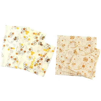 

6Pcs Beeswax Wrap Eco-Friendly Reusable Food Wraps Sustainable Food Storage Sandwich Wrappers Washable Bowl Covers