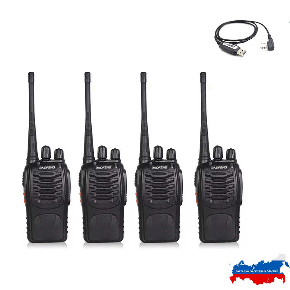 4 шт./компл. Baofeng BF 888S bf888S двухстороннее радио BF-888S 6 км иди и болтай Walkie Talkie “иди 5 Вт