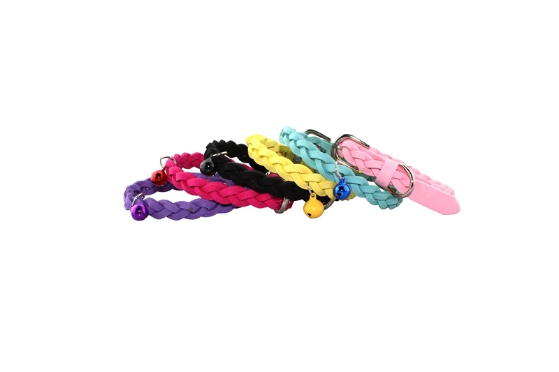 Dog Collar Braided Puppy Cat Pet Collars with Bell Adjustable Pets Product Small Dog Collars Pet Accessories Dog Collar