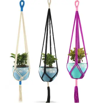 

Decorative Plant Hanger Hanging Plant Hanger Macrame Indoor Outdoor Hanging Planter Basket Cotton Rope 4 Legs