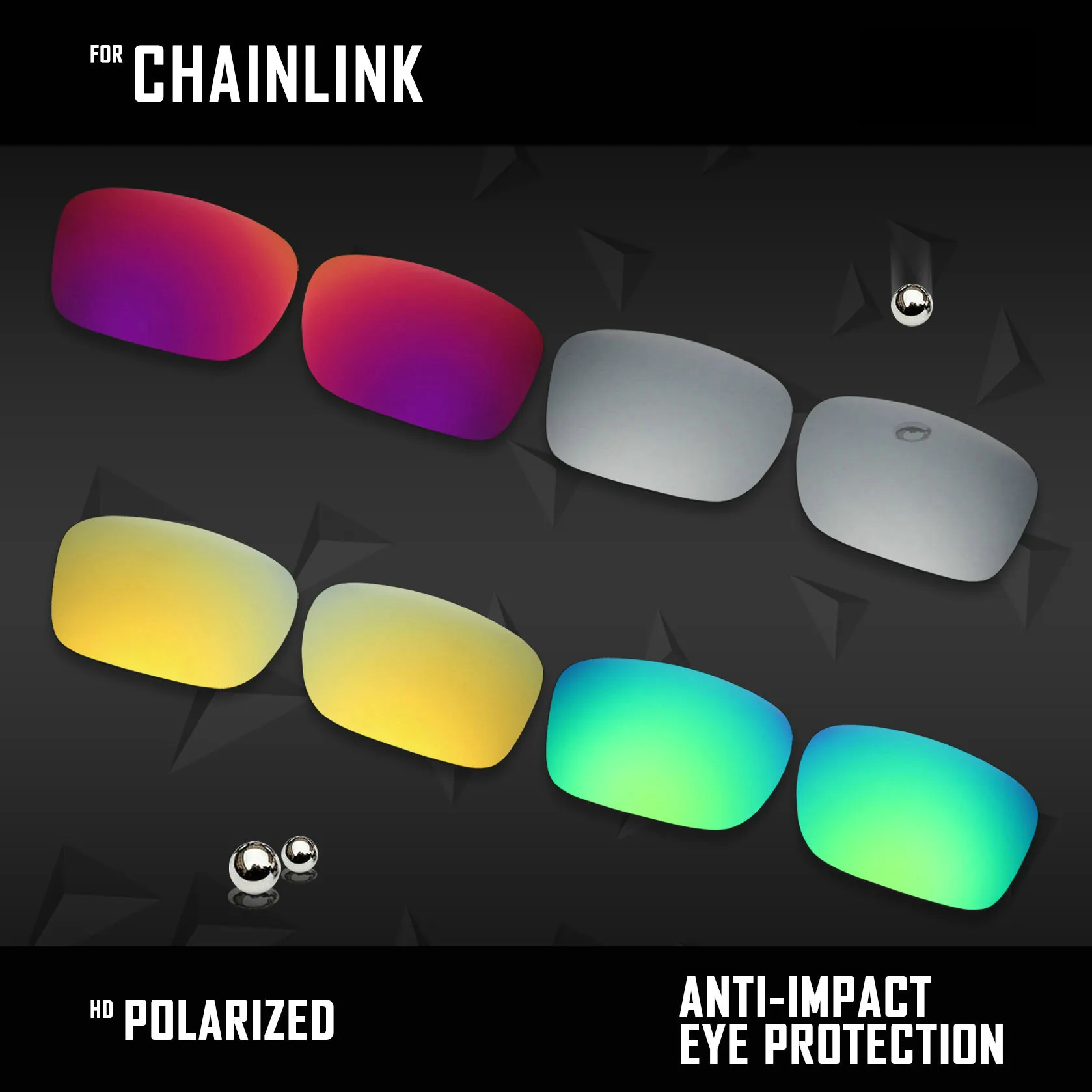4 Pairs packed OOWLIT, 4 пары поляризованных солнцезащитных очков, Сменные линзы для солнцезащитных очков, OO9247-Silver и полуночных солнцезащитных, золотых и зеленых - Цвет линз: 4 Pairs packed