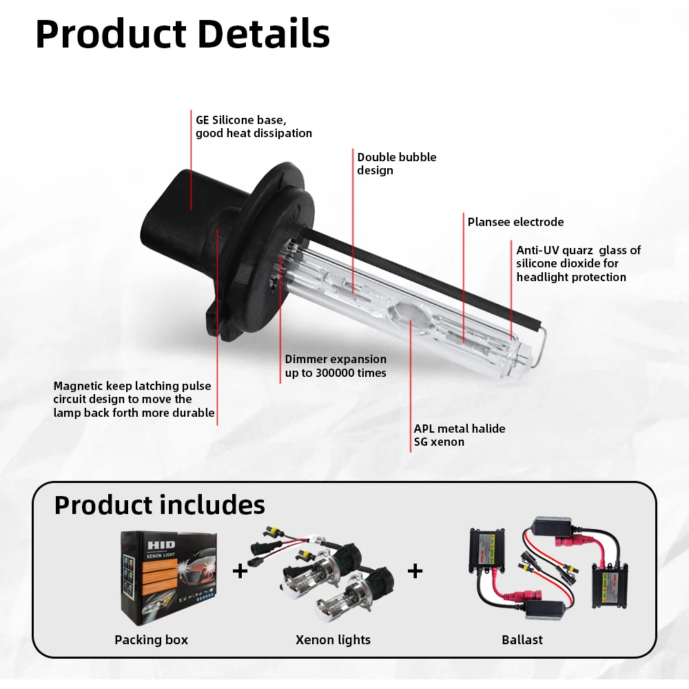 Kit de Conversão Lâmpadas do Carro com Reator para h3 Xenon 55 h4 h1 H11 Xenons Lâmpada Blocos Ignição Bixenon 9005 9006 h7 Hid 35 w 5 Lâmpadas de farol de carro (Xenon)