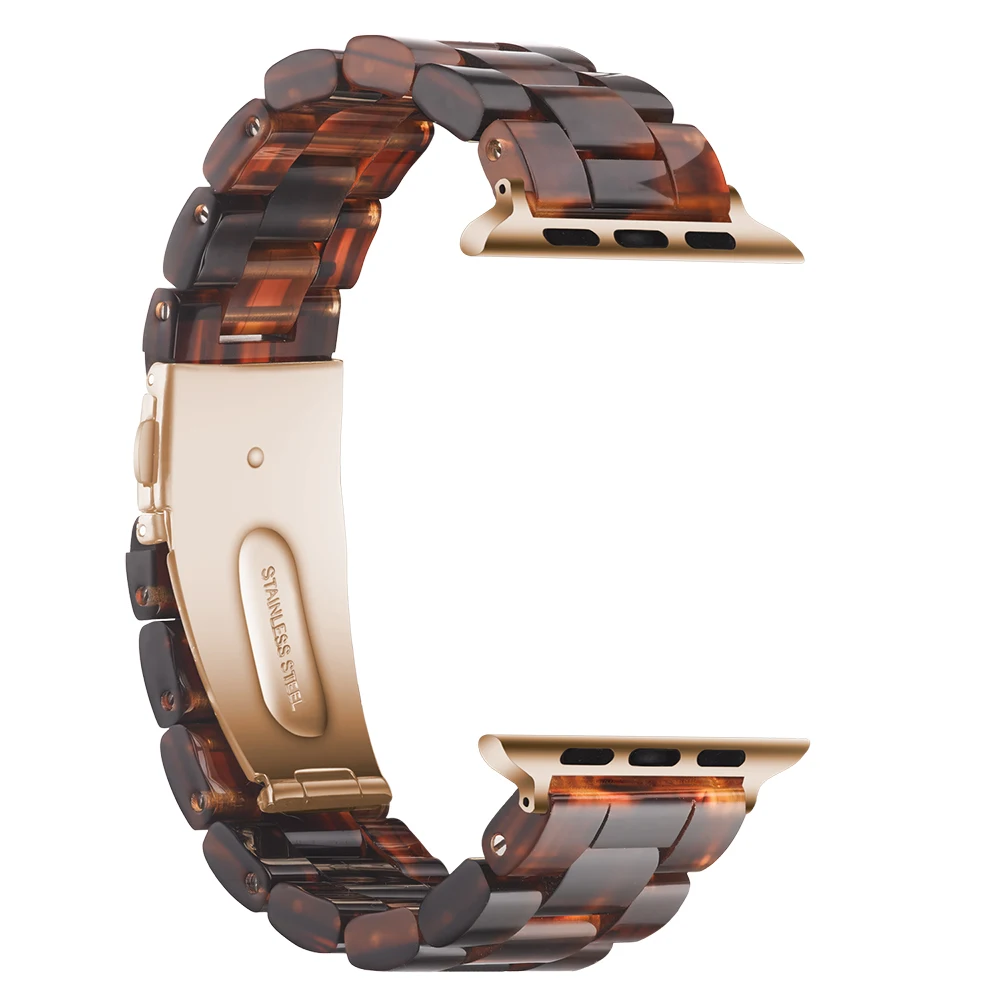 Ювелирный Браслет из полимерного материала, черепаховый ремешок для Apple Watch, ремешок 38 мм, 40 мм, 42 мм, 44 мм для Apple iWatch, ремешок серии 2, 3, 4, 5