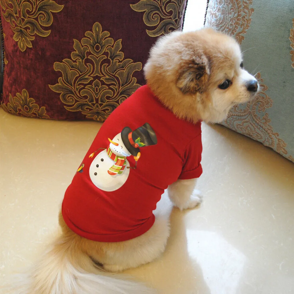 НОВАЯ РОЖДЕСТВЕНСКАЯ Одежда для собак Футболка из полиэстера костюм щенка для французского для бульдога Чихуахуа горячая Распродажа на Рождество@ 35