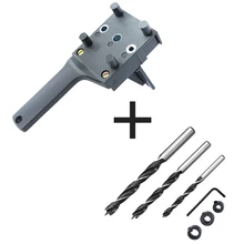 GTBL Abs пластик карманное отверстие ручной сверлильный станок с 6 8 10 мм набор сверл дерево дюбель карманное отверстие деревянный дюбель серый+ Bla